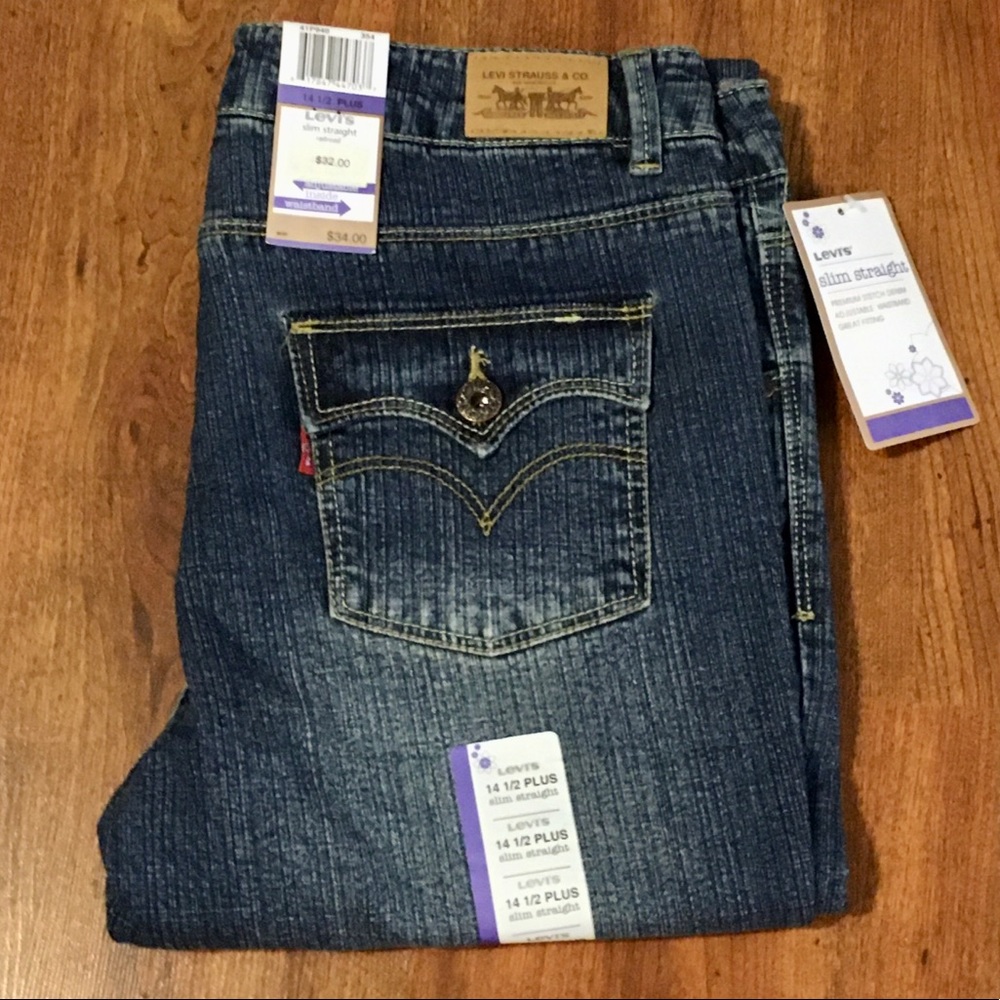 NWT Levi's Slim Straight Fit Jeans 14 1/2 Plus New - Picture 2 of 8